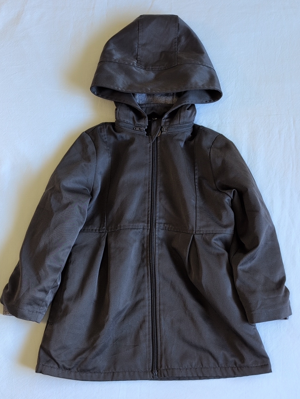 Peekaboo Beans Girls Size 4 Charcoal Gray Softshell Hooded Jacket Coat Play
